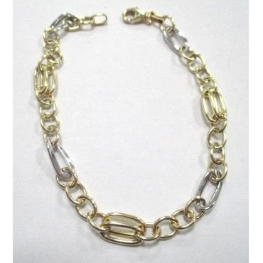 PULSERA SRA. ORO BICOLOR ITALIANO LISO                                