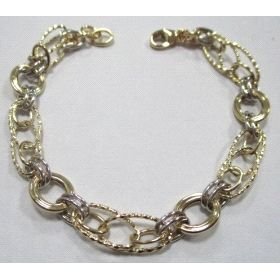 PULSERA SRA. ORO BICOLOR ITALIANO LISO                                