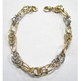PULSERA SRA. ORO BICOLOR ITALIANO LISO                                