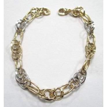 PULSERA SRA. ORO BICOLOR ITALIANO LISO                                