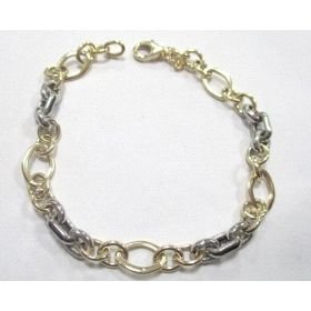PULSERA SRA. ORO BICOLOR ITALIANO LISO                                