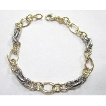 PULSERA SRA. ORO BICOLOR ITALIANO LISO                                