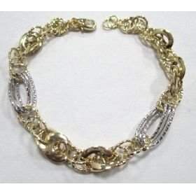 PULSERA SRA. ORO BICOLOR ITALIANO LISO                                