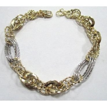 PULSERA SRA. ORO BICOLOR ITALIANO LISO                                