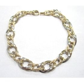 PULSERA SRA. ORO BICOLOR ITALIANO LISO                                