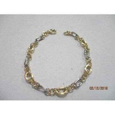 PULSERA SRA. ORO BICOLOR  LIGERA                                      