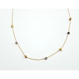 GARGANTILLA ORO BICOLOR CUBOS 40 CM.                                  
