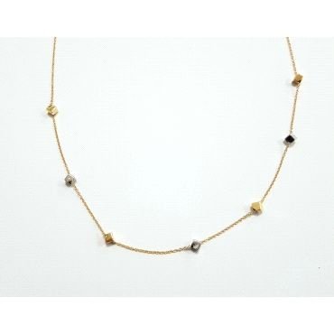 GARGANTILLA ORO BICOLOR CUBOS 40 CM.                                  