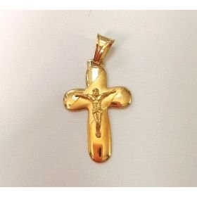 CRUZ ORO AMARILLO CON CRISTO                                          