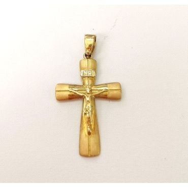 CRUZ ORO AMARILLO CON CRISTO                                          