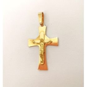 CRUZ ORO AMARILLO CON CRISTO                                          