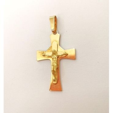 CRUZ ORO AMARILLO CON CRISTO                                          