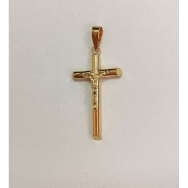 CRUZ ORO AMARILLO CON CRISTO                                          