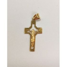 CRUZ ORO AMARILLO CON CRISTO                                          