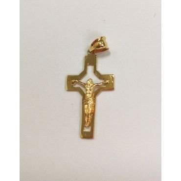 CRUZ ORO AMARILLO CON CRISTO                                          