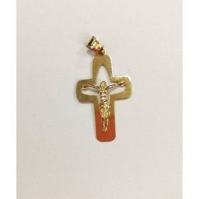 CRUZ ORO AMARILLO CON CRISTO                                          