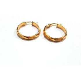 PENDIENTES ARO ORO AMARILLO GRABADA                                   