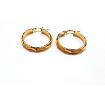 PENDIENTES ARO ORO AMARILLO GRABADA                                   