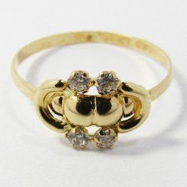 SORTIJA NIÑA ORO AMARILLO PIEDRA