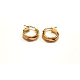 PENDIENTES ARO ORO AMARILLO GRABADA                                   