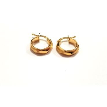 PENDIENTES ARO ORO AMARILLO GRABADA                                   