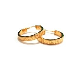 PENDIENTES ARO ORO AMARILLO GRABADA                                   