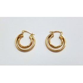 PENDIENTES ARO ORO AMARILLO GRABADA                                   