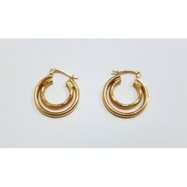 PENDIENTES ARO ORO AMARILLO GRABADA                                   