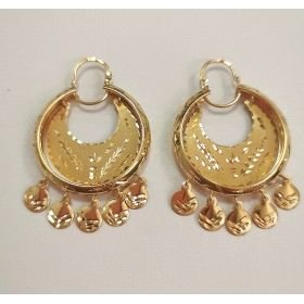 PENDIENTES ARO ORO AMARILLO GRABADA                                   