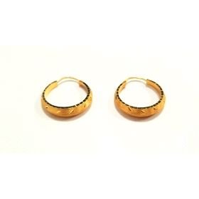 PENDIENTES ARO ORO AMARILLO GRABADA                                   
