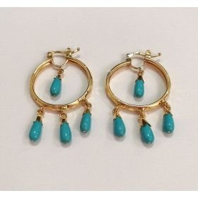PENDIENTES ARO ORO AMARILLO CORAL                                     