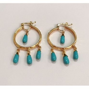 PENDIENTES ARO ORO AMARILLO CORAL                                     