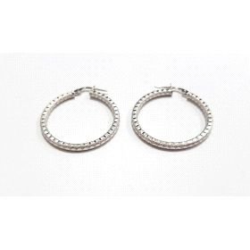 PENDIENTES ARO ORO BLANCO ITALIANO                                    