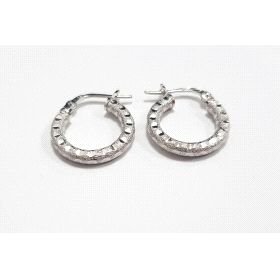 PENDIENTES ARO ORO BLANCO ITALIANO                                    