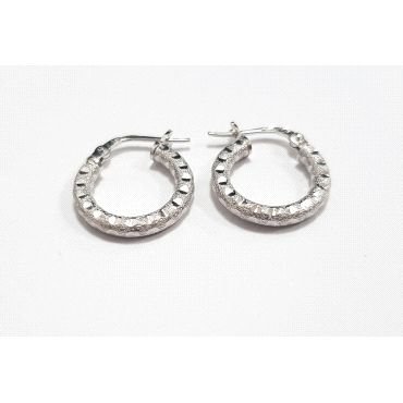 PENDIENTES ARO ORO BLANCO ITALIANO                                    
