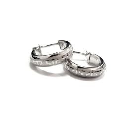 PENDIENTES ARO ORO BLANCO ITALIANO                                    