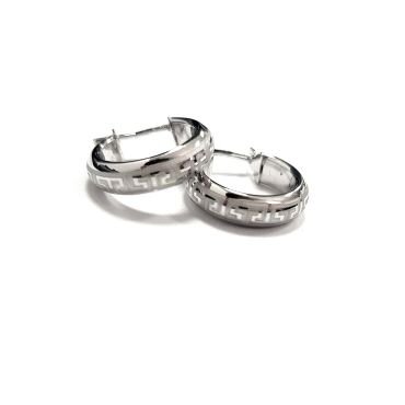 PENDIENTES ARO ORO BLANCO ITALIANO                                    