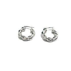 PENDIENTES ARO ORO BLANCO ITALIANO                                    