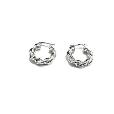PENDIENTES ARO ORO BLANCO ITALIANO                                    
