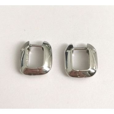 PENDIENTES ARO ORO BLANCO BRILLANTES                                  