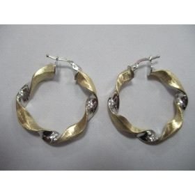 PENDIENTES ARO ORO BICOLOR ITALIANO RIZADOS 2.9M/M ESTERIOR           