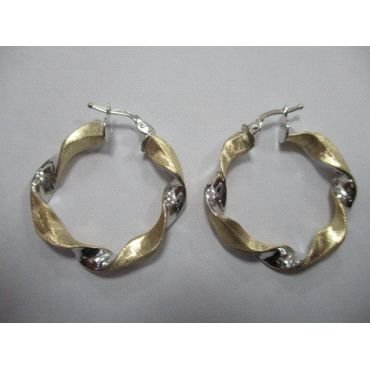 PENDIENTES ARO ORO BICOLOR ITALIANO RIZADOS 2.9M/M ESTERIOR           