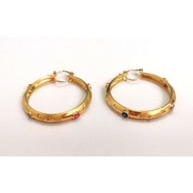 PENDIENTES ARO ORO AMARILLO PIEDRA                                    