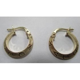 PENDIENTES ARO ORO AMARILLO GRABADA 11M/M DIAMETRO                    