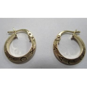 PENDIENTES ARO ORO AMARILLO GRABADA 11M/M DIAMETRO                    
