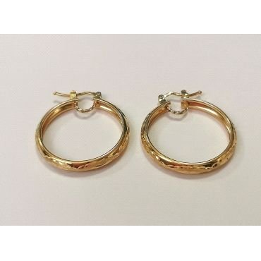 PENDIENTES ARO ORO AMARILLO GRABADA                                   
