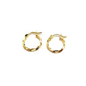 PENDIENTES ARO ORO AMARILLO GRABADA                                   