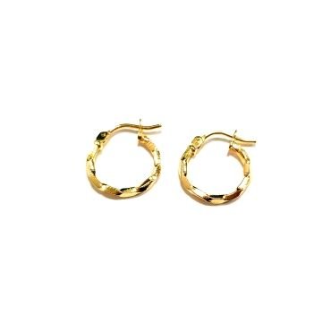 PENDIENTES ARO ORO AMARILLO GRABADA                                   