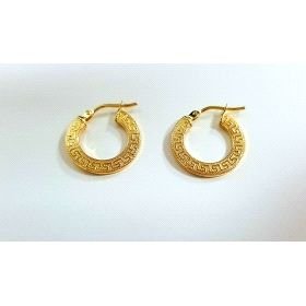 PENDIENTES ARO ORO AMARILLO GRABADA                                   