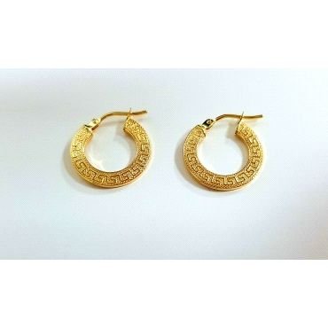 PENDIENTES ARO ORO AMARILLO GRABADA                                   